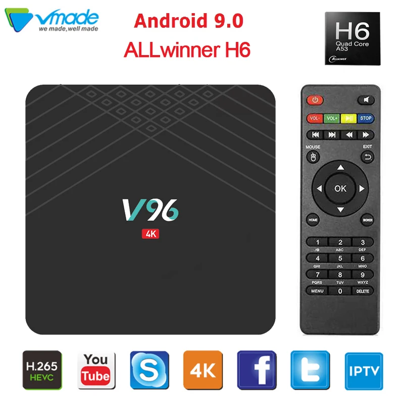 

Android 9.0 Smart TV Box 2GB 16GB Allwinner H6 Quad Core 4K HDR H.265 2.4GHz Wifi iptv Google Player Set Top Box Media Player