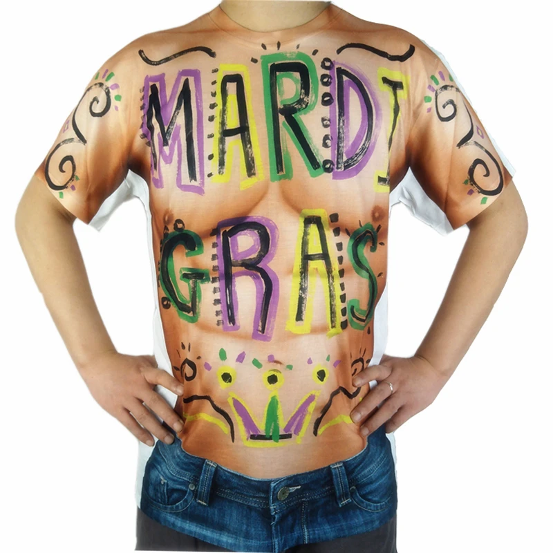Забавный Орлеан карнавал Mardi Gras Tatoo футболки для мужчин сексуальные мужские Mardi Gras вечерние футболки с коротким рукавом плюс размер