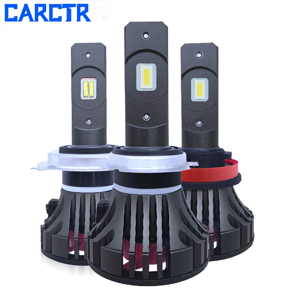 CARCTR из 2 предметов автомобиля светодиодный лампы для передних фар H7 H4 H11 H1 9005 9006 3000K