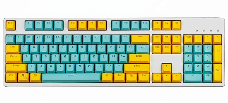 Двухцветные смешанные верхние колпачки для ключей PBT от OEM полупрозрачные с 104