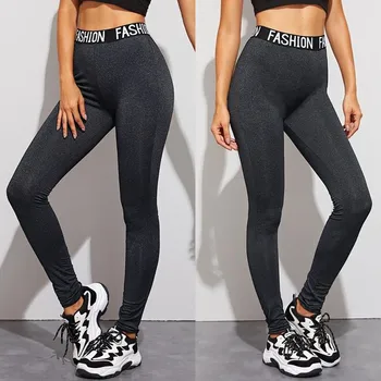 

2019 Fashion Womens Pants pantalon femme Letter Trousers Elastic Waist Solid Sports Casual Stretch Leggings Sweatpants Pants #C8