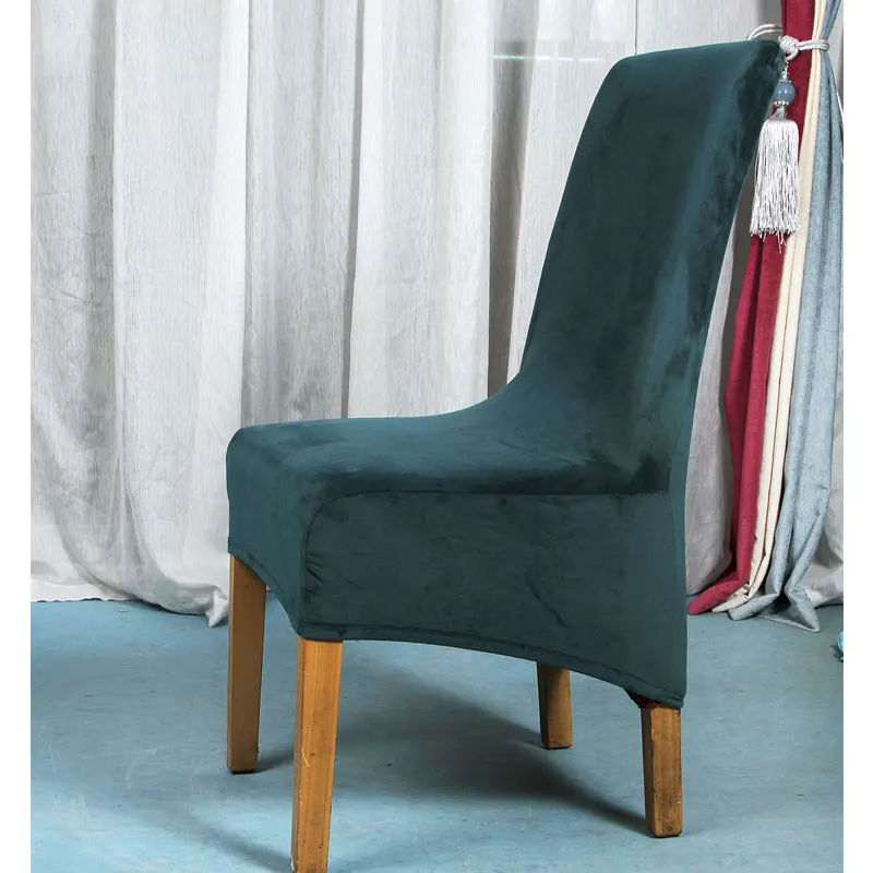 XL размера плюс бархат стрейч длинная спинка высокий стул чехол чистый цвет сиденье slipcover обеденный стул протектор номер чехол для кресла