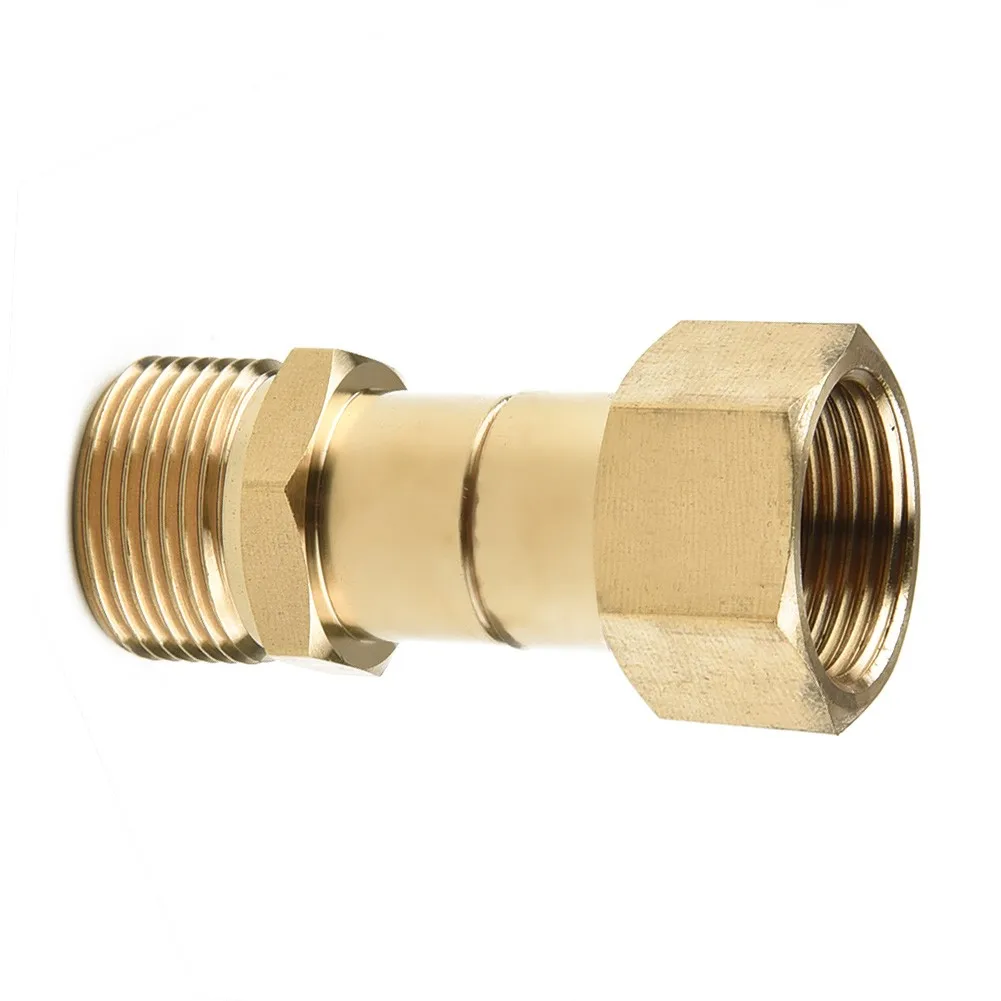 Brass High Pressure Washer Swivel Joint Connector Hose Fitting M22 14mm Thread 360 Degree Rotation Hose Sprayer Connector