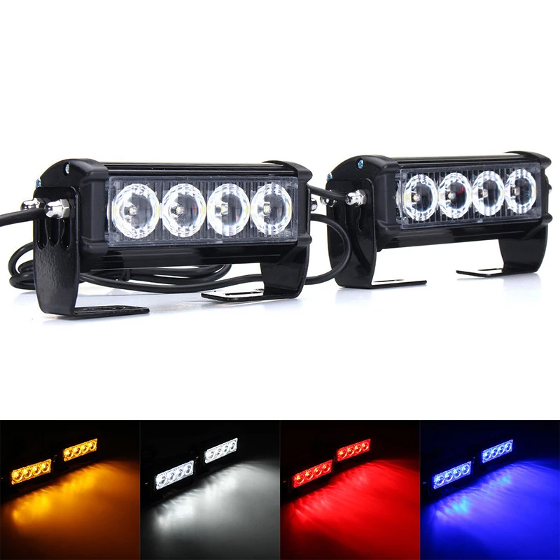 

2PCS 8LED Light Grille Car Emergency Strobe Light Warning Flash Lamp For Car Tractor Off Road Boat Car Accessories