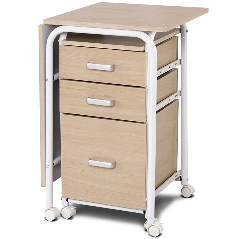 Folding Computer Laptop Desk Wheeled Home Office Furniture Brown Natural Space-saving Folding Home Office Computer Desk HW58649 Folding Computer Laptop Desk Wheeled Home Office Furniture Brown Natural Space-saving Folding Home Office Computer Desk HW58649