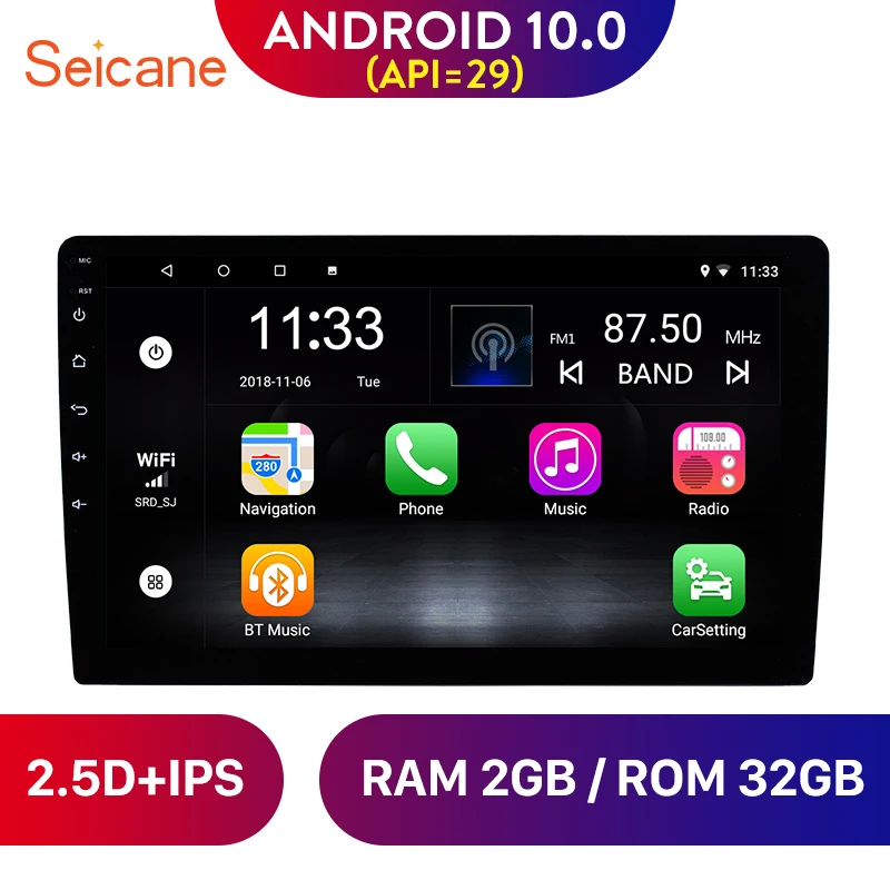 Seicane 2DIN Android 9. 0 9 дюймов Универсальный автомобильный радиоприемник GPS навигация