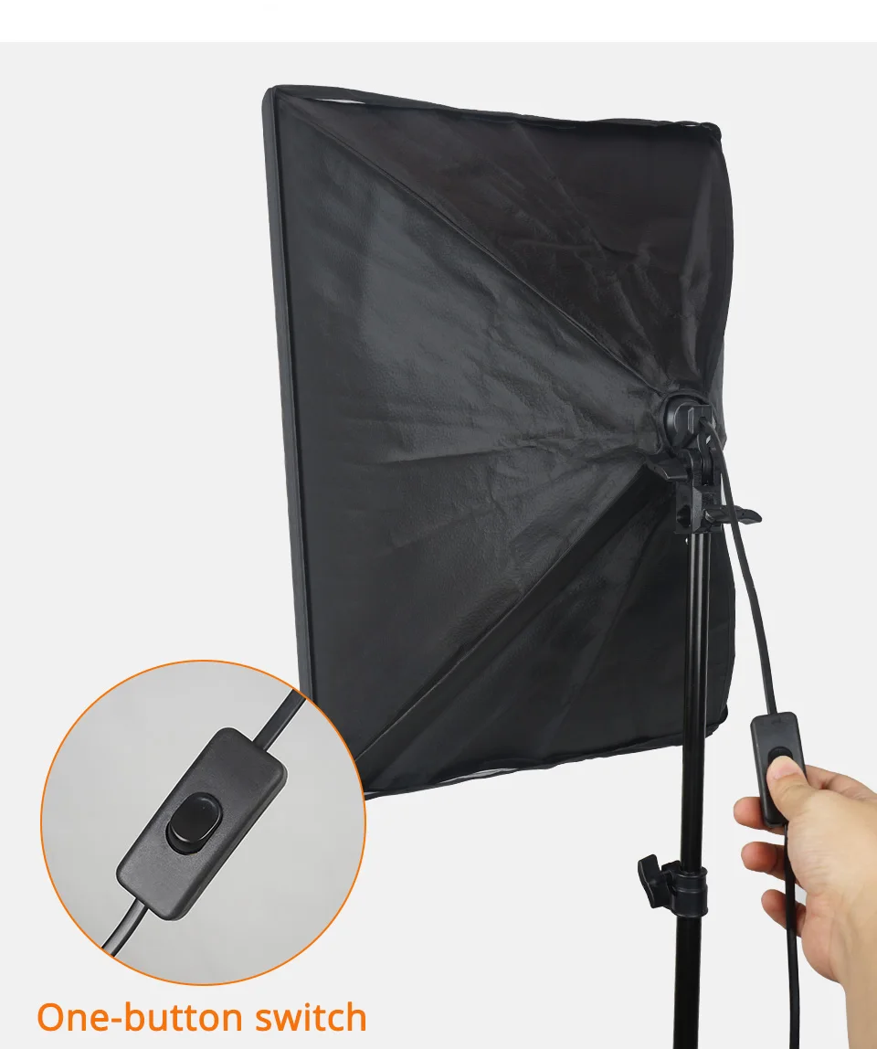 TRAVOR photo studio kit Softbox Lighting with 2M tripod gift 2 PCS E27 bulbs 85W for YouTube video shooting photography Soft box