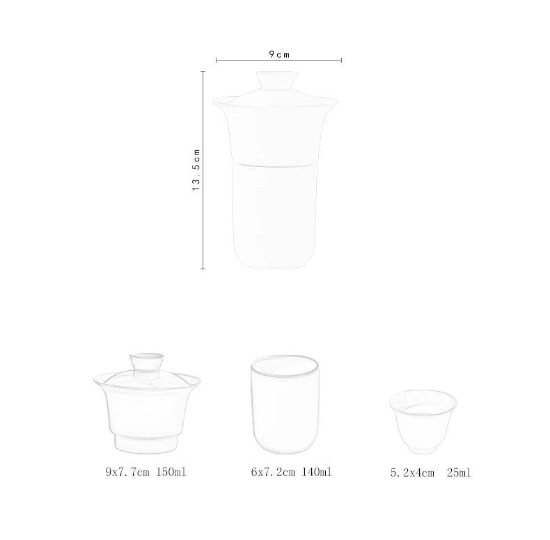 LUWU керамический гайвань с 2 чашками чайный сервиз портативный дорожный чайный сервиз Посуда для напитков