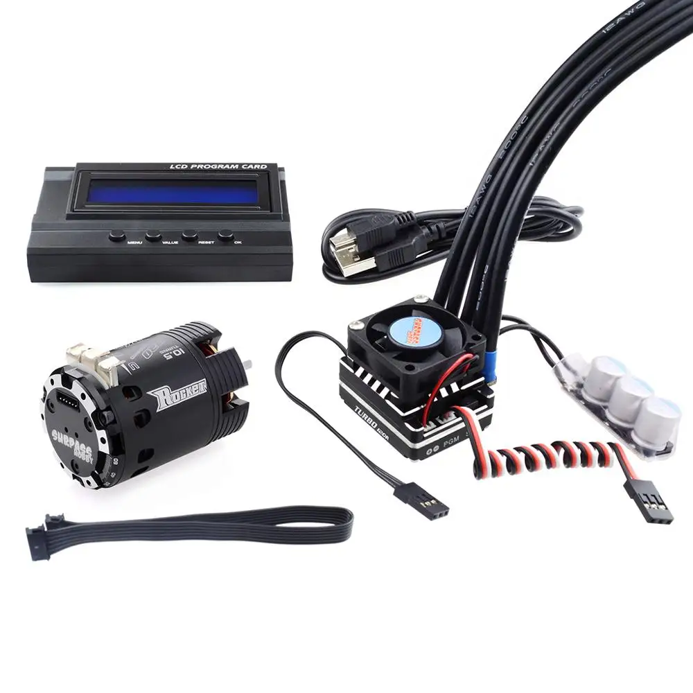 

Big rc brushless motor 540 V2 + program card with fan Rocket turbo esc 120A rc esc sensored combo shaft 5mm modified