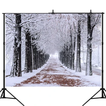 

Lyavshi Winter Snow Photography Backdrops Frozen Trees Snowflake Wonderland Scene Background Christmas Photo Studio Booth Props