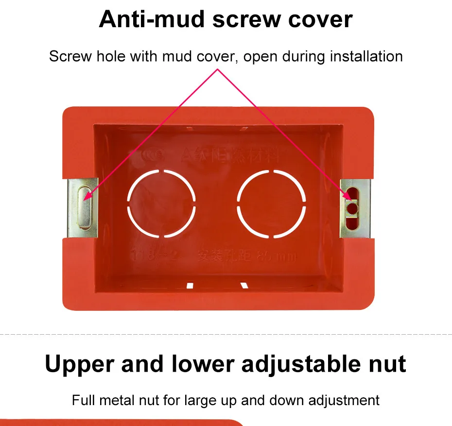 Стандартный настенный переключатель Монтажная коробка Регулируемый 118 Тип внутренняя кассета Монтажная коробка розетка коробка 99 мм* 64 мм* 50 мм легко Установка