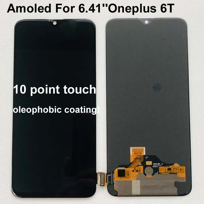 100% AMOLED оригинальный 6 41 ''Oneplus 6T ЖК дисплей экран Сенсорная панель в сборе One plus