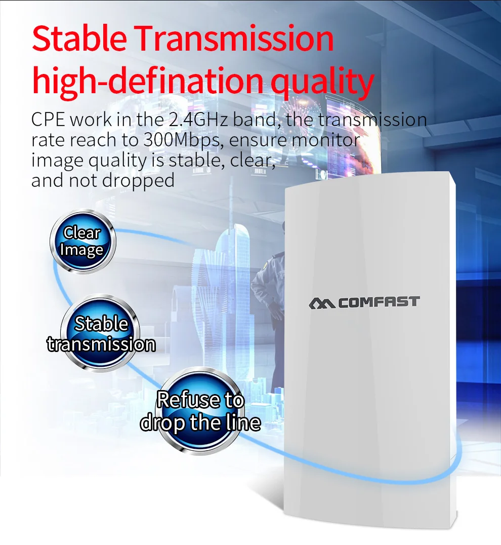 wifi extenders signal booster for home COMFAST 1KM 300Mbps Wireless Router CPE Outdoor wireless bridge wi-fi repeater cpe RJ45 port long range for Elevator monitoring internet signal amplifier best buy