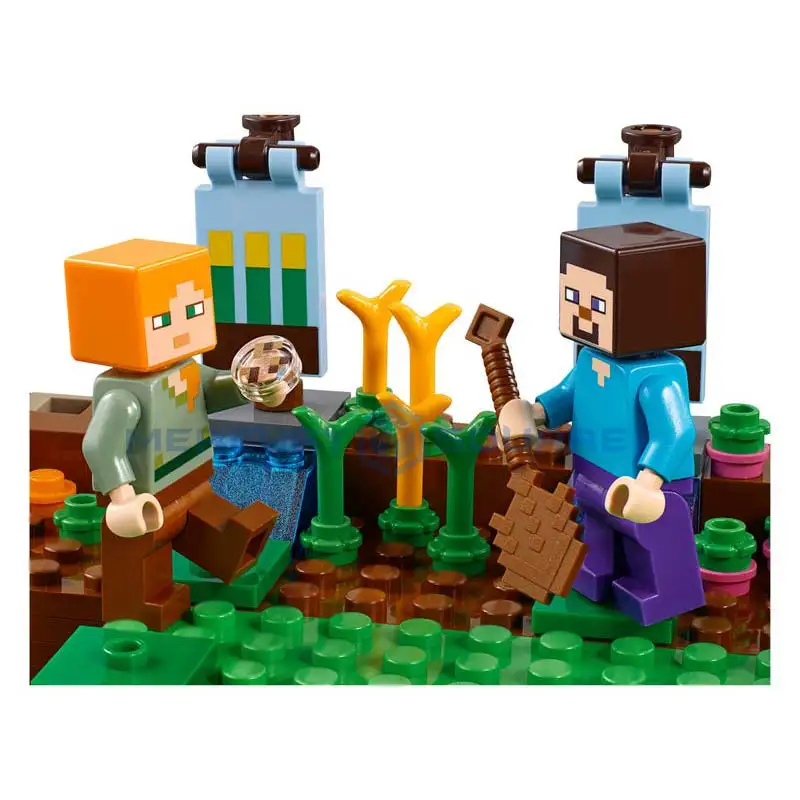 Farm Cottage Building Blocks With Steve & Alex Action Figures Compatible My World Bricks Set Gifts Toys 21144 Farm Cottage Building Blocks With Steve & Alex Action Figures Compatible My World Bricks Set Gifts Toys 21144