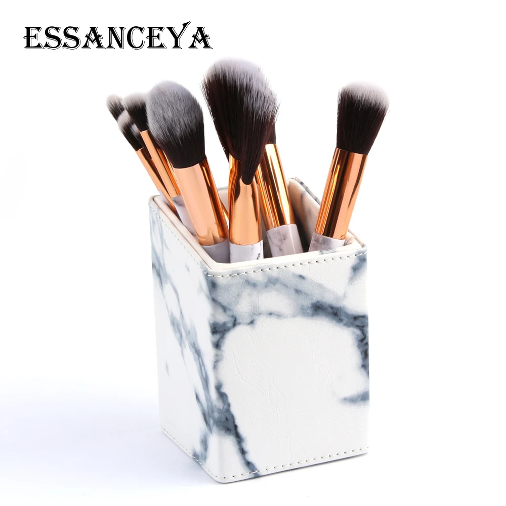 

ESSANCEYA Professional Marble Makeup Brushes Case Makeup Brush Set Bag Beauty Marble Make Up Tools Holder PU Organizer
