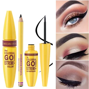 

3 IN 1 Eye Makeup Set Include Eyeliner Mascara Eyebrow Pencil Long Lasting Waterproof Cosmetic Kit