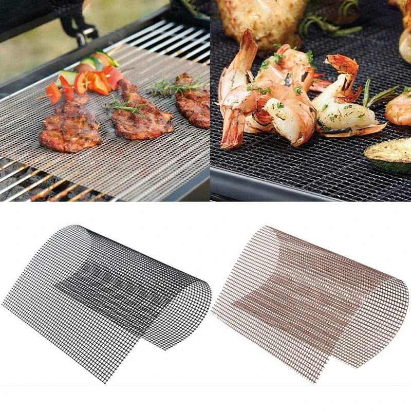 Non-Stick Barbecue Grilling Baking Mat Replacement Mesh Wire Net Pads Outdoor Activities Cook Reusable BBQ Liner Accessories