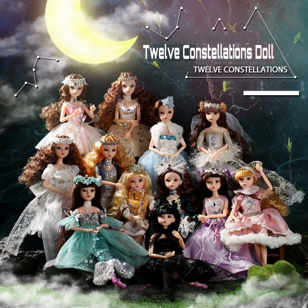 30cm Twelve Constellations Doll Dress Princess Dolls Figures Girls Toys Children Christmas Gift Set DIY Toys Baby Doll