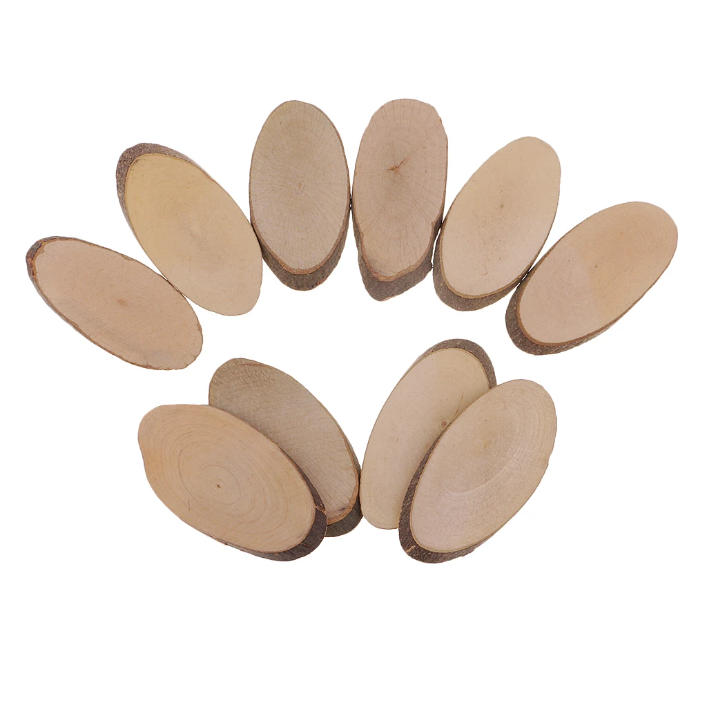 10pcs Wooden Wood Log Slices Natural Tree Bark Oval Slices DIY Wedding Favor 10pcs Wooden Wood Log Slices Natural Tree Bark Oval Slices DIY Wedding Favor