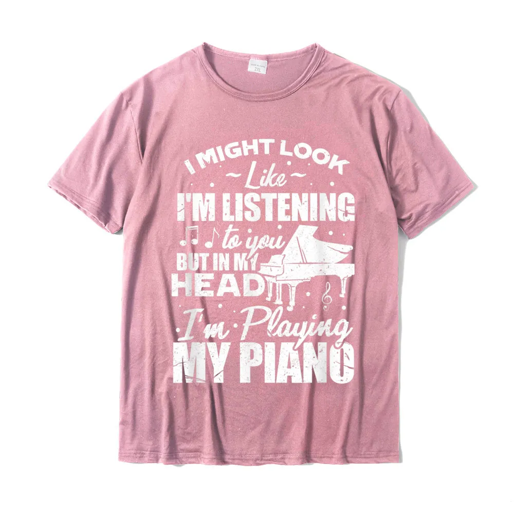 Casual T-Shirt Short Sleeve Casual Oversized Men Fall T Shirt Casual Tee-Shirts Round Collar Pure Cotton Drop Shipping Keyboard Pianist Funny Musician Piano Music T-Shirt__17761 pink