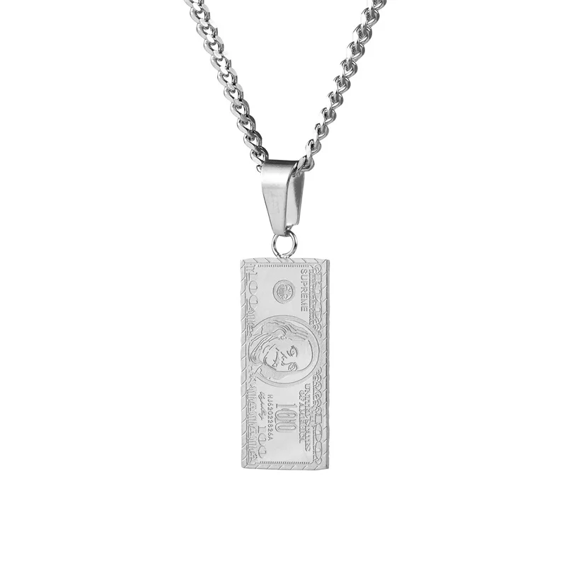 Хип-хоп ожерелье с подвеской из нержавеющей стали - Окраска металла: Silver