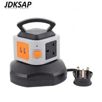 

UK Plug Smart Vertical Electrical Plug Power Socket Plug 3 Socket 2 USB Port 1 Layer Socket Surge Protector Power Board 2500W