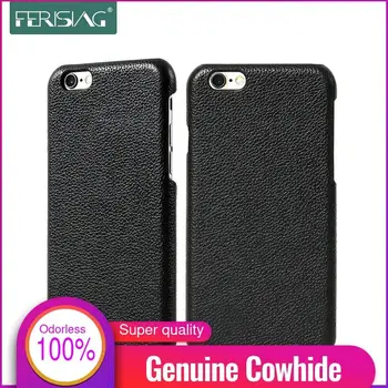 

FERISING Phone Case for iPhone 5 5S 6 6S Luxury Vintage 100% Real Genuine Cow Leather 6 S 6S plus Bags and Cover P004