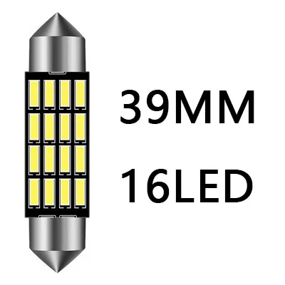12 шт. гирлянда 31 мм 36 мм 39 мм 41 мм BA9S T10 C5W C10W для автомобильных ламп для внутреннего чтения лампа номерного знака ошибка - Испускаемый цвет: 39MM 16LED