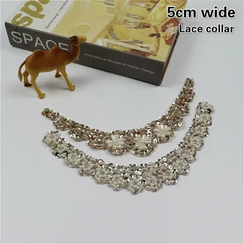 

Fashion Beaded Sequin Lace Collar Ladies Trend Costume Clothes Underwear Shiny Decals High-end Champagne Gold Sexy Decoration