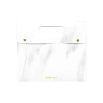 

A5 B5 Marble Pattern Press Button File Pocket Fashion Document File Simple Paper Folder Bag Case Organizer Waterproof File T0L9
