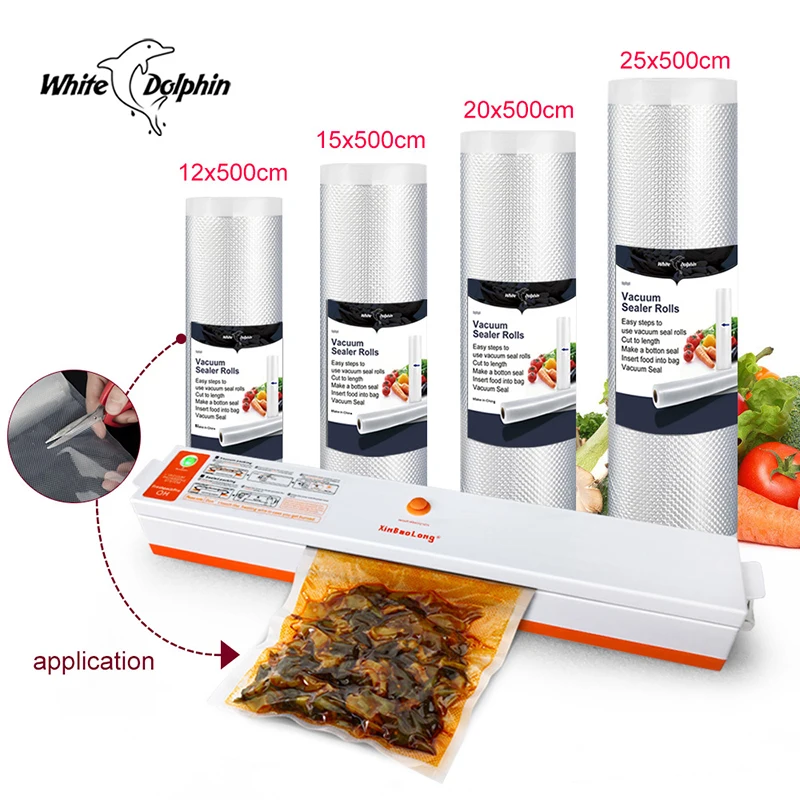 Household Vacuum Sealer Machine 110V 220V Sealing Vacuum Packing Machine With 4 rolls 12 15 20