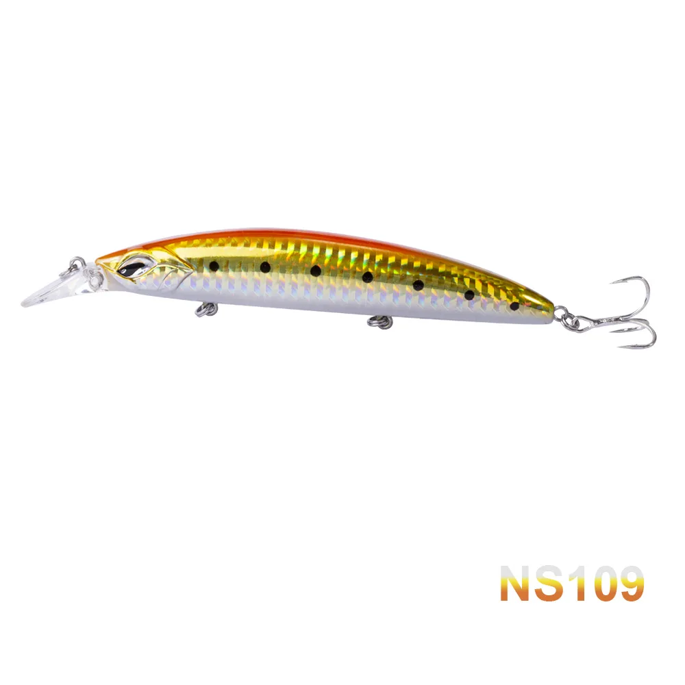 Noeby NBL9498 wobbler minnow fishing lure hard artificial bait sea fishing 110mm 19g floating for sea bass pike France Hooks - Цвет: NS109