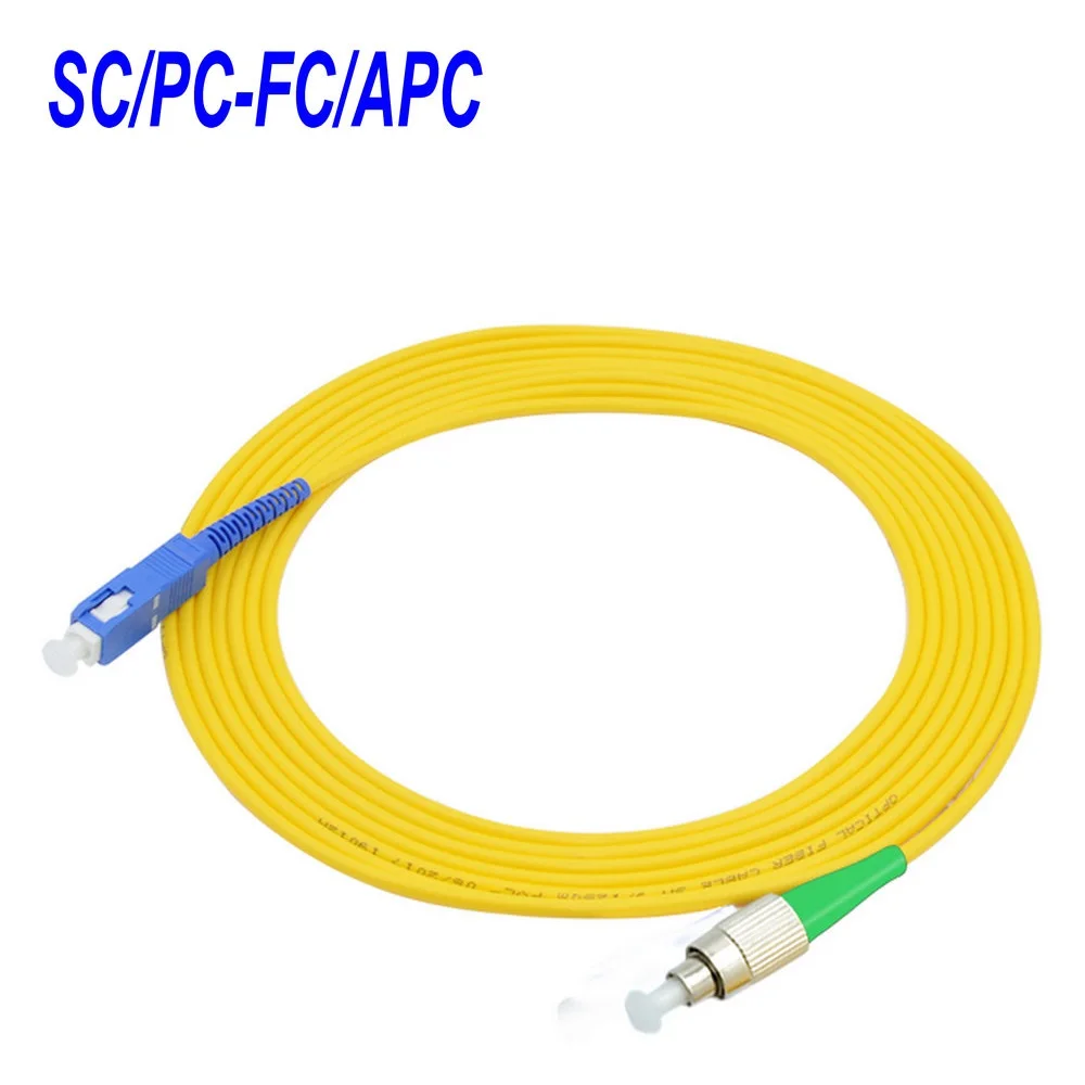 1 метра SC/PC-FC/APC, 3,0 мм, одномодовый 9/125, симплекс, волоконно-оптический патч-корд кабель, SC ФК