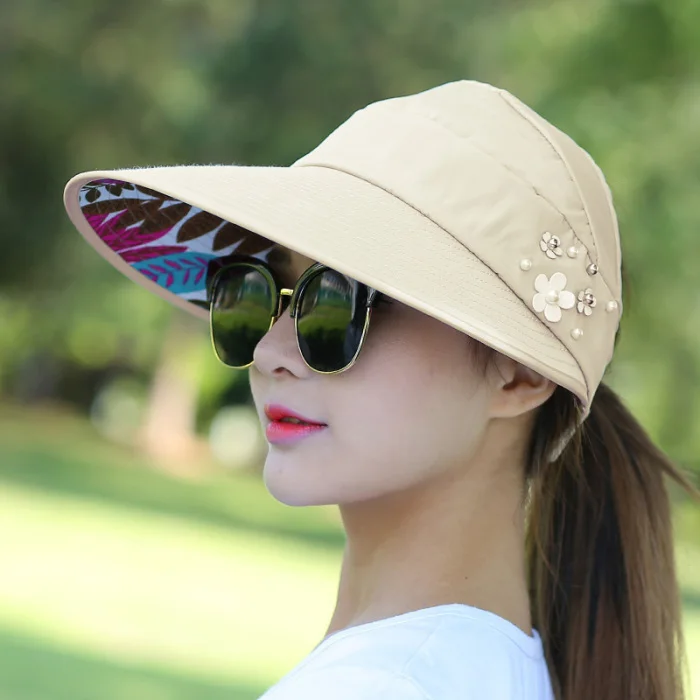 Женская пляжная шляпа с защитой от ультрафиолета, повседневные складывающиеся кепки для женщин THJ99
