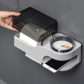 

Bathroom Tissue Box Portable Toilet Paper Holder With Ashtray For WC Bathroom Accessories Waterproof Toilet Paper Holder