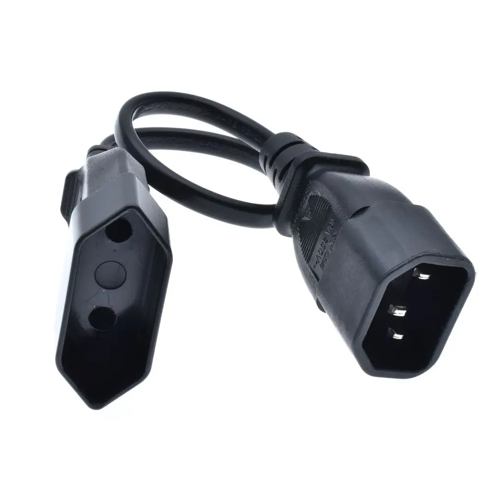 Штепсельная Вилка IEC 320 C14 в Европейский 2 контактный кабель питания для PDU шнур