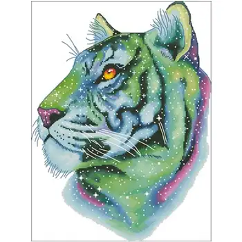 

Space Tiger patterns Counted Cross Stitch 11CT 14CT 18CT DIY Cross Stitch Kits Embroidery Needlework Sets home decor