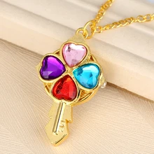 Роскошные кварцевые карманные часы в форме ключа с кристаллами в форме сердца, волшебная палочка, ожерелье, подвеска, часы на цепочке, подарки для женщин, девочек, детей