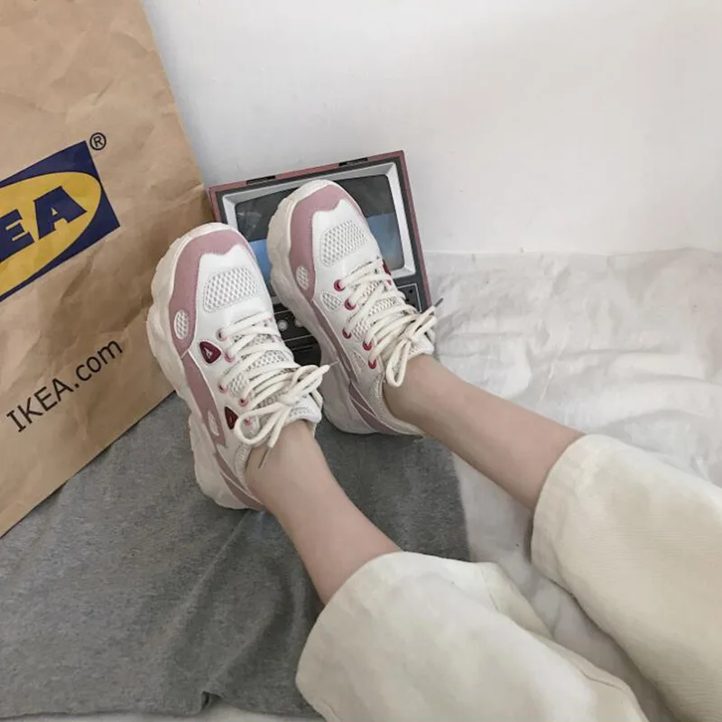 

New Style Shoes Women's 2019 Spring And Autumn Dad Spring Korean-style Versatile INS Ultra-Fire hong zhi Smoked Daily Life Sport