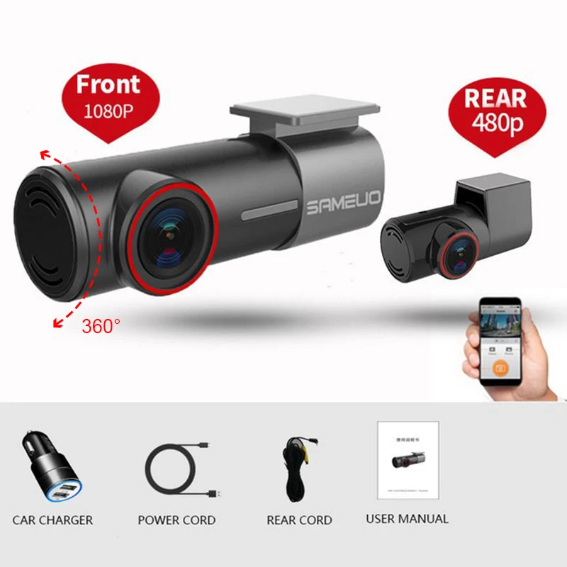 Caméra de tableau de bord U700, détecteur DVR de voiture avec WiFi, Mini enregistreur vidéo FHD 1080P caché, boucle de moniteur de stationnement 24H