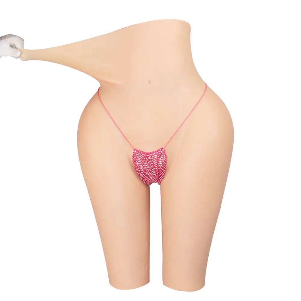 MUSIC POET Silicone Realistic Vagina Pants Crossdresser Pussy Transgender Artificial Sex Fake Enhancer Hip Lift 2.6CM photo