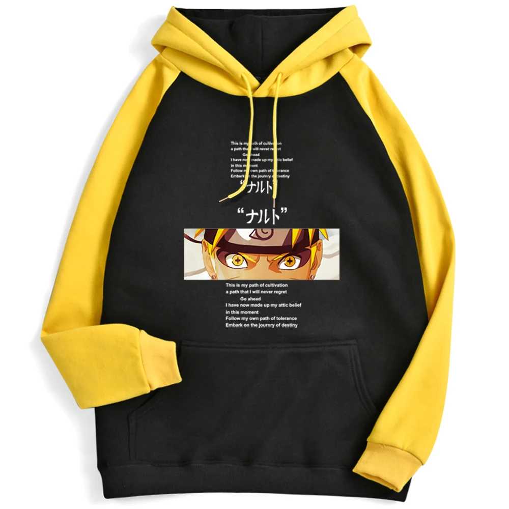 Men Hoodies Pullovers Letters-Print Uzumaki Harajuku Punk Comfortable Japan Anime Street-Fashion