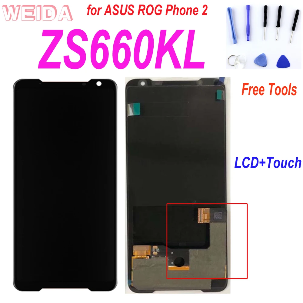 6 59 &quotОригинальный ЖК дисплей для ASUS ROG Phone 2 Phone2 PhoneⅡ ZS660KL кодирующий преобразователь сенсорного экрана в