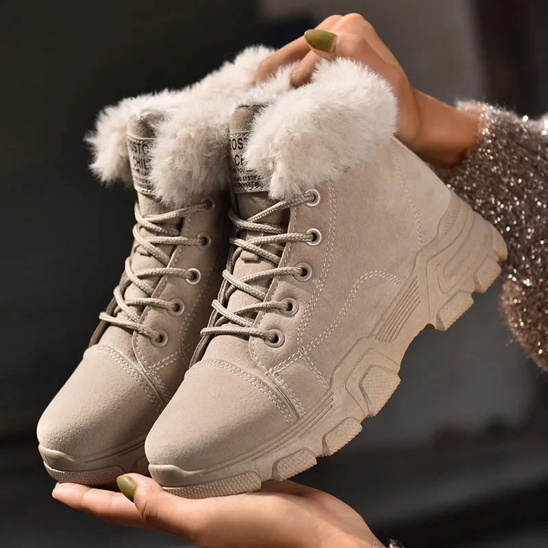 

Winter women's shoes plus velvet thick northeast cotton shoes Korean fashion Martin boots casual sports warm trend snow boots