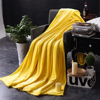 

CANIRICA Yellow Blanket Soft Blankets For Beds Fleece Blankets And Throws Bedspread Sofa Warm Deken Winter Decoration