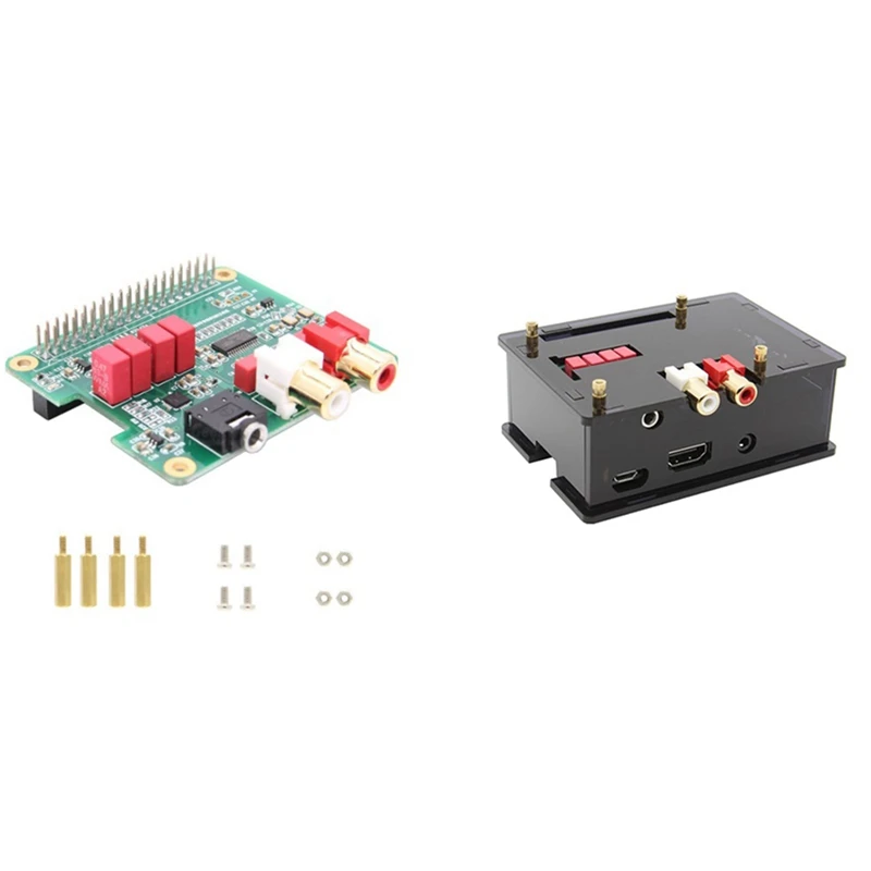 Placa de expansión de Audio Raspberry Pi HIFI DAC, Chip PCM5122 Compatible con 3B +/3B con carcasa