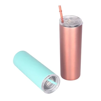 

304 Stainless Steel Vacuum Flask Portable Household Car Double Straw Straight Body Sports Travel Mug Vacuum Cup Sports Bottle