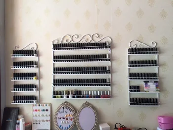 

3 Pcs/Set 5 Layer Iron Nail Polish Shelf Black Nail Shop Exhibition Shelf Nail Polish Display Wall Rack Makeup Organizer