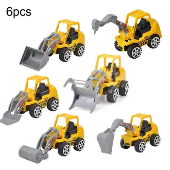 

6Pcs Mini Realistic Engineer Car Excavator Vehicle Model Educational Kids Toy Simulation Construction truck Toys For Children
