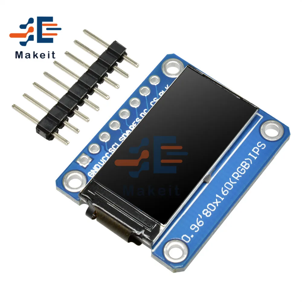 

0.96 Inch 0.96" IPS LCD Display Module 80X160 Full Color LCD HD Screen Board SPI Serial Interface ST7735 Drive 3.3V for Arduino